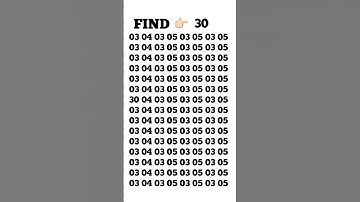 try to find this number 30 within 5 second 🧐🧐🧐#shorts #quiz_master01