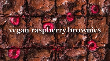 Fudgy Vegan Raspberry Brownies with Crinkle Top | Vegan Dessert Recipe