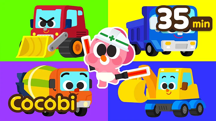 5 Little Babies Jumping with Heavy Vehicles + and More Songs for Kids | Cocobi