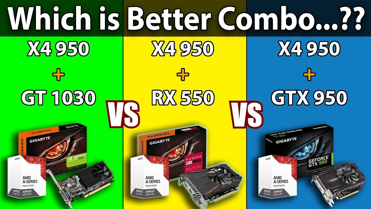 os selv konservativ mulighed GT 1030 (2GB) vs RX 550 (4GB) vs GTX 950 (2GB) || Athlon X4 950 || 19 Games  Benchmarks - YouTube