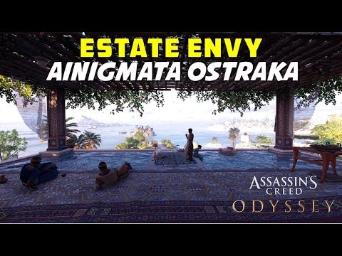 Video: Assassin's Creed Odyssey - Estate Envy, Marbled Morale Raadseloplossingen En Waar Je Het Mykonos Leader's House, Porphyrion Cave-tabletten Kunt Vinden