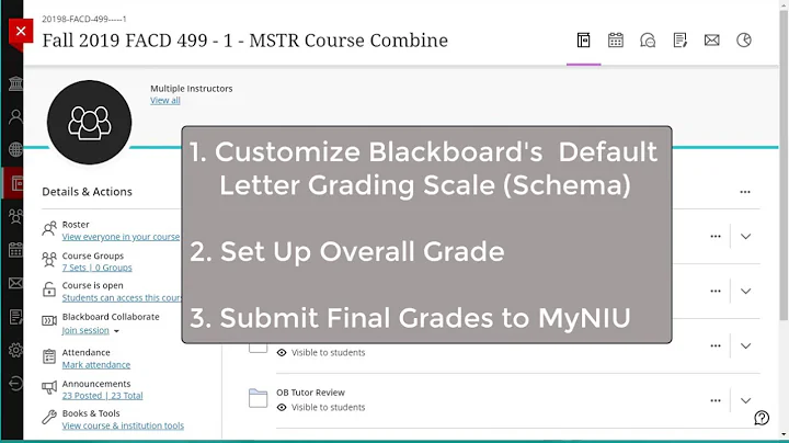Submitting Final Grades to MyNIU in Blackboard Ultra Course View