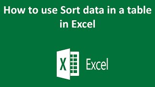 How to use Sort data in a table in Excel #excel