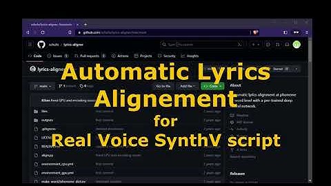 Automatic Lyrics Alignment for Real Voice SynthV script