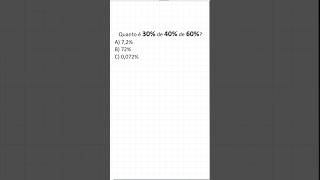 🔥 What is 30% of 40% of 60%? #percentage #shorts
