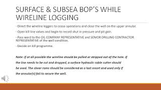 SHUT IN PROCEDURES