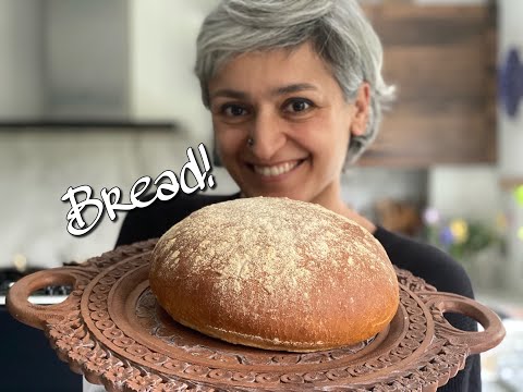 BREAD  How to make a loaf of bread at home  Homemade bread  Cob loaf  Food with Chetna