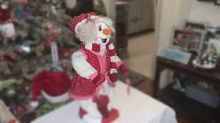 Halloween Hangouts 25 Days Of Christmas 2023 Day 20: Gemmy English Red Peppermint Snowwoman