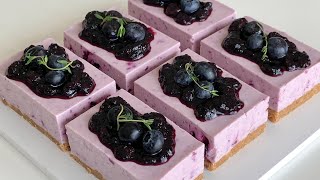 노오븐 블루베리 레어치즈케이크 만들기 ? 블루베리콩포트 Blueberry Rare Cheesecake