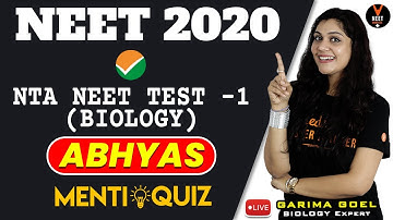 NEET Biology MCQ Mock Test Practise #1 from Abhyas App | Crash Course NEET 2020 Preparation | G.Goel