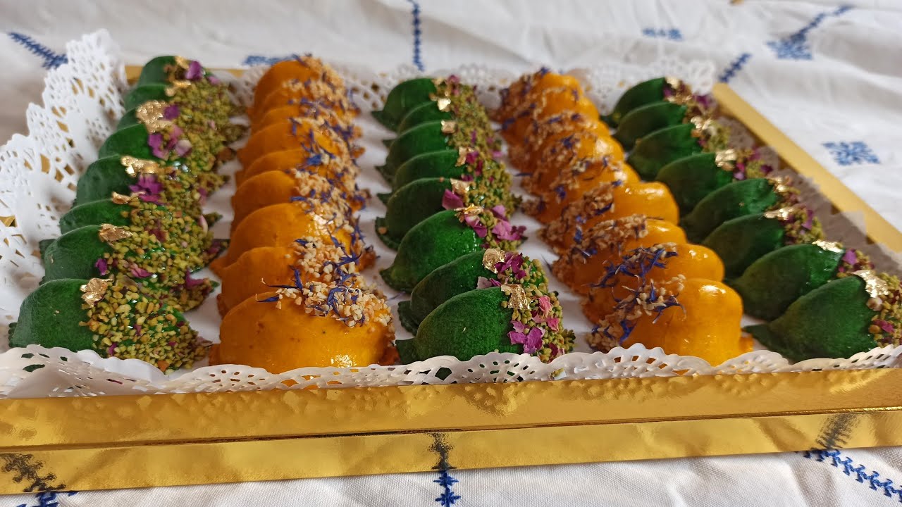 الاكثر شهرة فحلويات اللوز ميني كعاب بمذاقات مختلفة من نفس الخليط  مع ذكر ثمن البيع