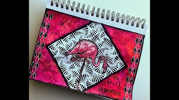 Mixed Media Art Journal- NAPKIN JOURNAL - Use Stencils in Different Ways