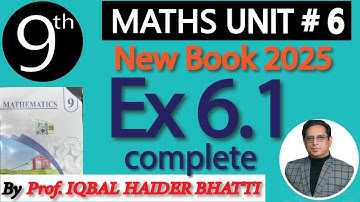 Chap # 6| Trigonometry| Ex 6.1 complete | 9th Class  New Edition 2025 Math| Lec 2
