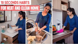 10 Second Habits for Neat and Clean Home | Time Saving Cleaning and Organizing Tips