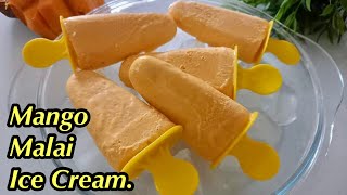 Mango malai ice cream recipe|Only 2 Ingredients Mango Malai Ice Cream|Best mango ice cream