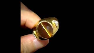 Gem Gardener: Tourmaline Cats Eye Ring Men 18k Vintage Wealth