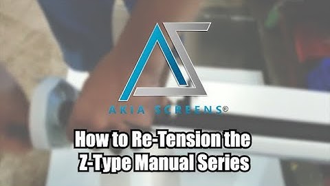 How To Re Tension the Z-Type Manual Series A
