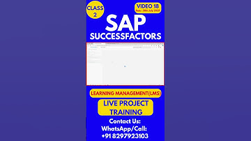 SAP SuccessFactors LMS Training Online Tutorial Class 18 28th  July 2025 #sapsuccessfactorstraining