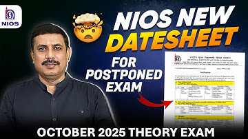 NIOS October 2025 New Datesheet for Theory Exam | NIOS Postponed Exam