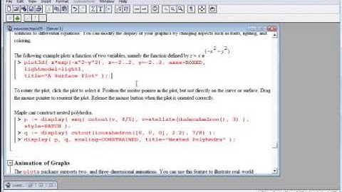 MAPLE Graphics Tutorial Part 1