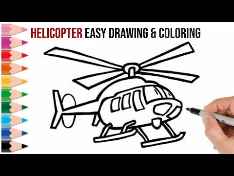 how to draw helicopter easy steps|| helicopter drawing and sketching!!! -  YouTube