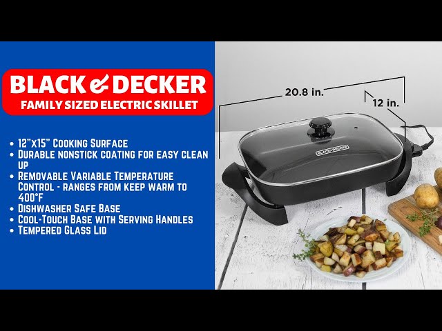 Black & Decker SK1215BC Family Sized Electric Skillet, Black