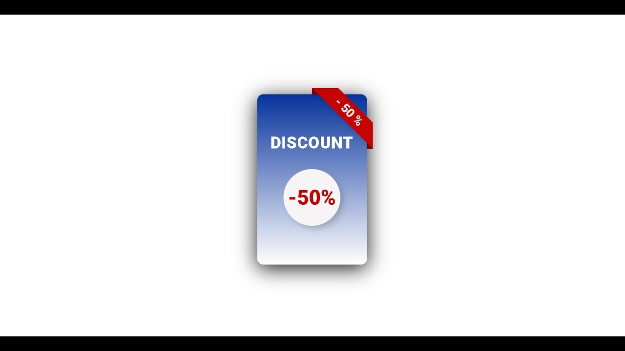 Card discount ribbon HTML CSS YouTube