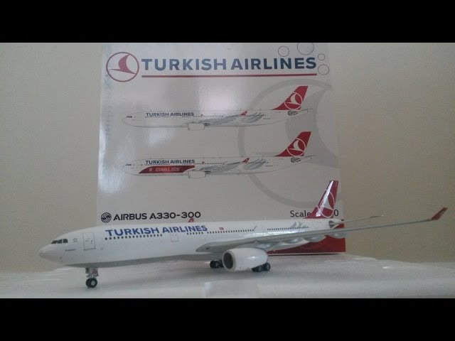 TURKISH AIRLINES 航空機モデル 1/200 スタンド付き JC Wings 1:200 Turkish Airlines A330-300 Unboxing and Review