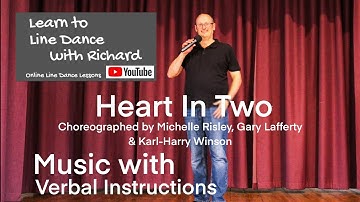 BEGINNER LINE DANCE LESSON 181 - Heart In Two - Part 2 - Music with verbal instruction