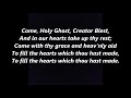 COME HOLY GHOST Creator Blest Hymn Komm Heiliger Gheist Lyrics Words Pentecost sing along song