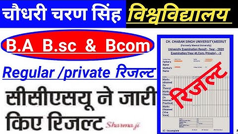 Ccsu BA Bcom second year result check kre, Ccsu BA BSc 1st year result Ccsu pg final year result2021