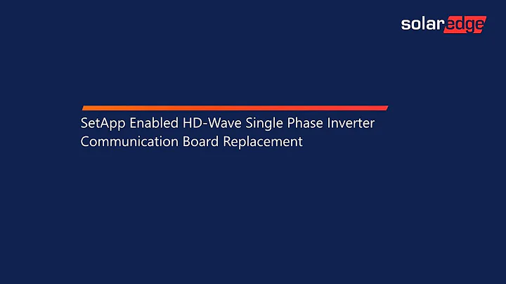 SetApp Enabled Single Phase Inverters with HD Wave Technology Communication board Replacement