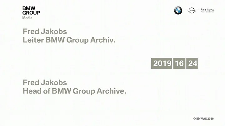 Fred Jakobs, Head of BMW Group Archive. Interview:...