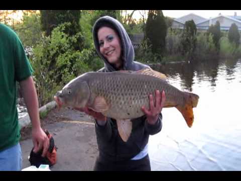 Christina's Big Carp at the lake