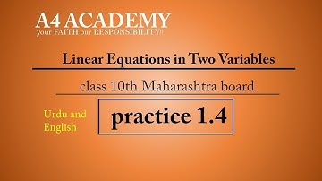 10th Algebra practice set 1.4 | Linear Equations in Two Variables (part 4) | A4 ACADEMY
