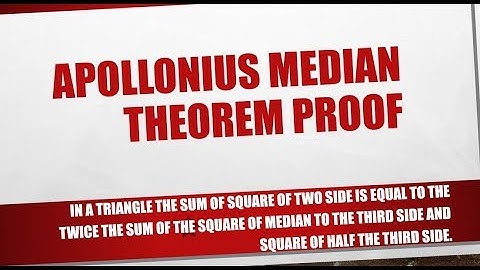 Apollonius Median Theorem proof  | Geometry | Kamaldheeriya