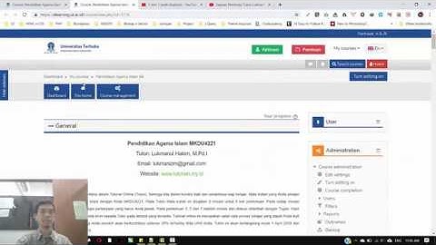 Menyematkan Video Sapaan Tuton dari Youtube ke elearning Moodle Universitas Terbuka UT