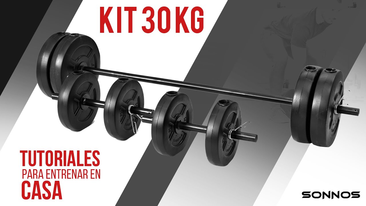 Set De Mancuernas Ajustables De 30 kg Con Barra De Extension