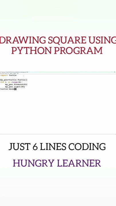 HOW TO DRAW SQUARE IN JUST 6 LINES PYTHON PROGRAM |#python #coding # ...