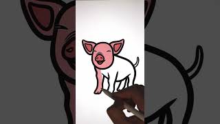 How To Draw Animals | Drawing and Coloring a Pig #art #drawing #howtodraw #animals