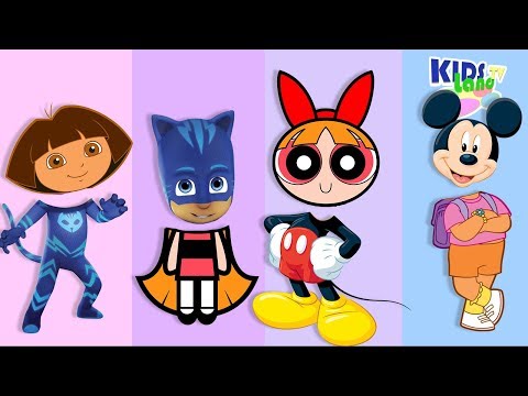 Wrong Heads PJ Masks Dora The Explorrer Mickey Mouse PowerPuff Girl Nursery rhyme Finger Family kids