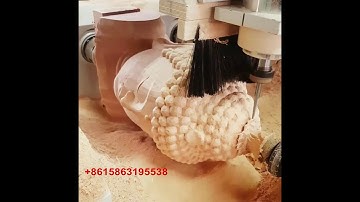 3d wood cylinder carving with 4 axis rotary cnc router