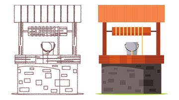 Create a Flat Design Water Well with Inkscape