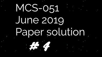 EJB, XML design and development goal || IGNOU MCA MCS 051 June 2019 solved question paper || PART 4