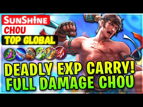 Deadly Exp Carry! Full Damage Chou [ Top Global Chou ] sᴜɴsʜɪɴᴇ - Mobile Legends Emblem And Build @MobileMobaYT