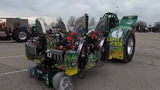 Pulling Tractors Unloading at 2023 NFMS Championship Tractor Pulls