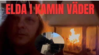 Rengör Kaminen -28 Ute Elda I Kamin Väder