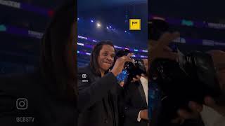 Jay-Z is celebrating his "Global Impact Award" with Dr. Dre at the GRAMMYs 🎥