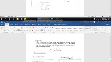 Lab 5 Time Response Analysis of Open-Loop & Closed-Loop System by Using Matlab (GROUP 5  BEEI S1/1 )