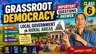 CBSE l Class 6 l Grassroot Democracy  local government in rural areas l important questions answers 